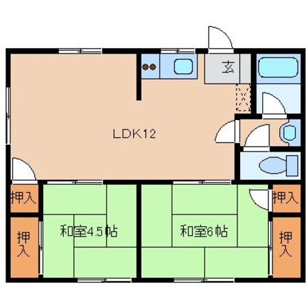 矢野第２コーポの物件間取画像